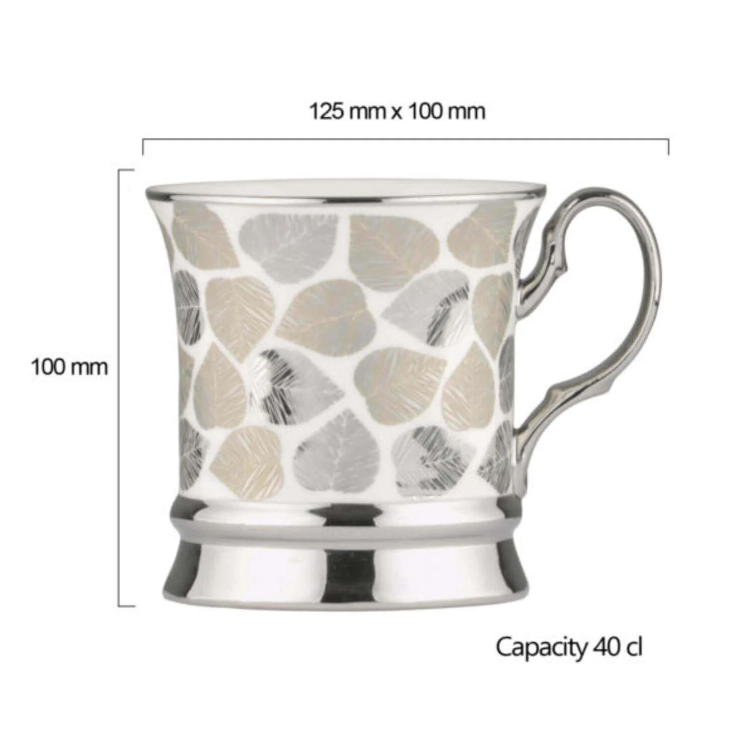 Bia International Porcelain Leaf 400ml Mug - Platinum - Image 2