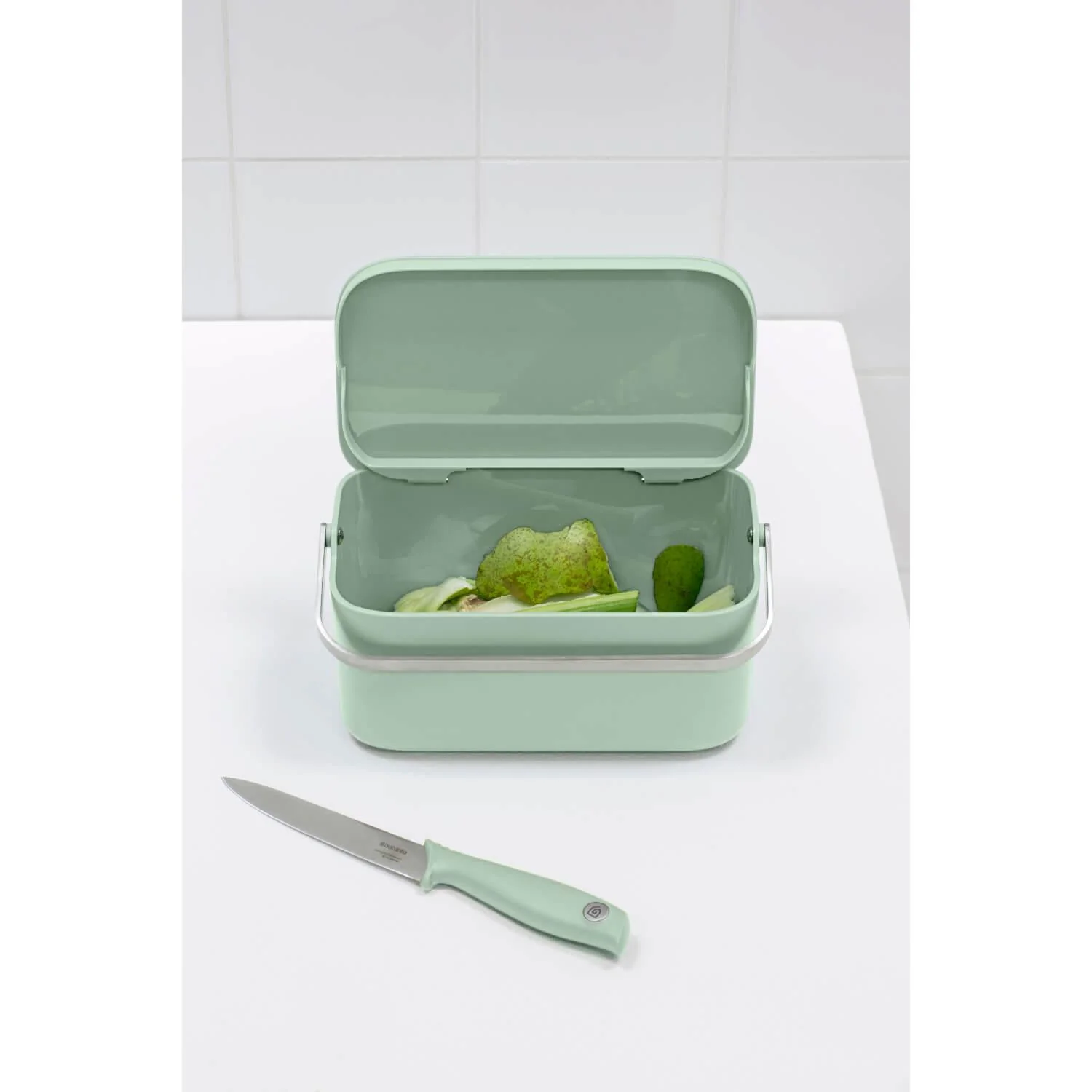 Brabantia SinkSide 1.8 Litre Food Waste Caddy - Jade Green - Image 4