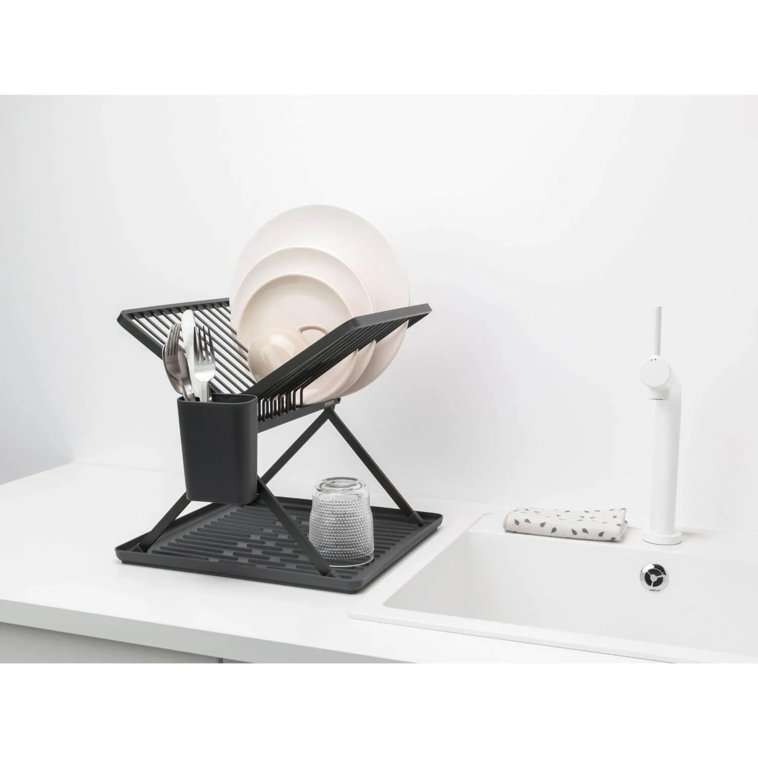 Brabantia SinkSide Dark Grey Foldable Dish Rack - Small - Image 9