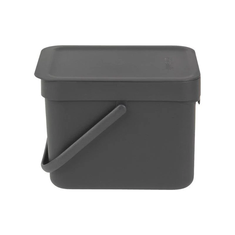 Brabantia Sort & Go 6 Litre Waste Bin - Grey - Image 2