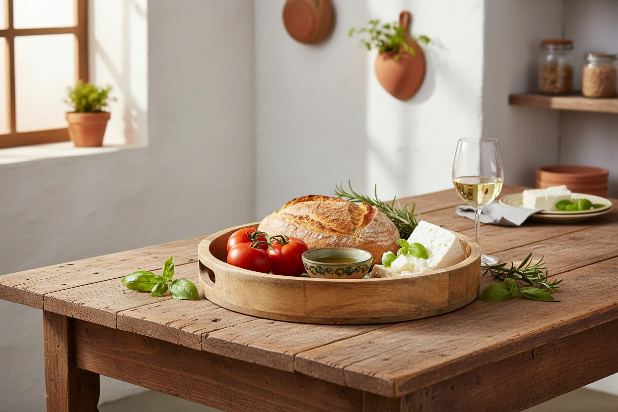 Candlelight 30cm Mango Wood Round Serving Tray - Olives - Image 3