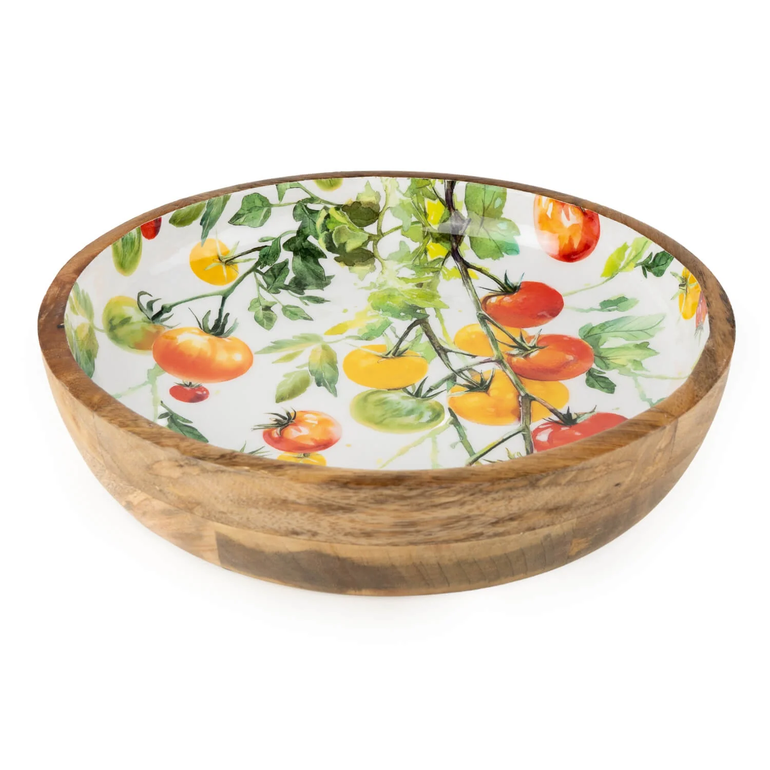 Candlelight 30cm Mango Wood Serving Bowl - Tomato