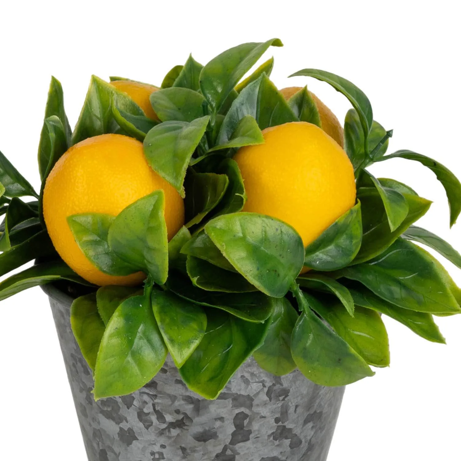 Candlelight Artificial Lemon Plant In Tin Pot - Image 2
