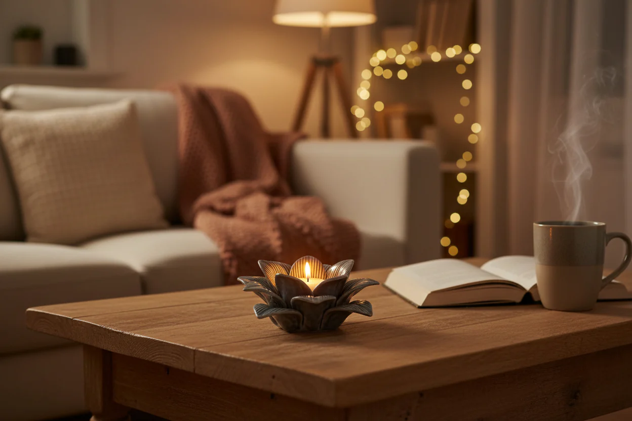 Candlelight Daffodil Tealight Holder - Blue - Image 3