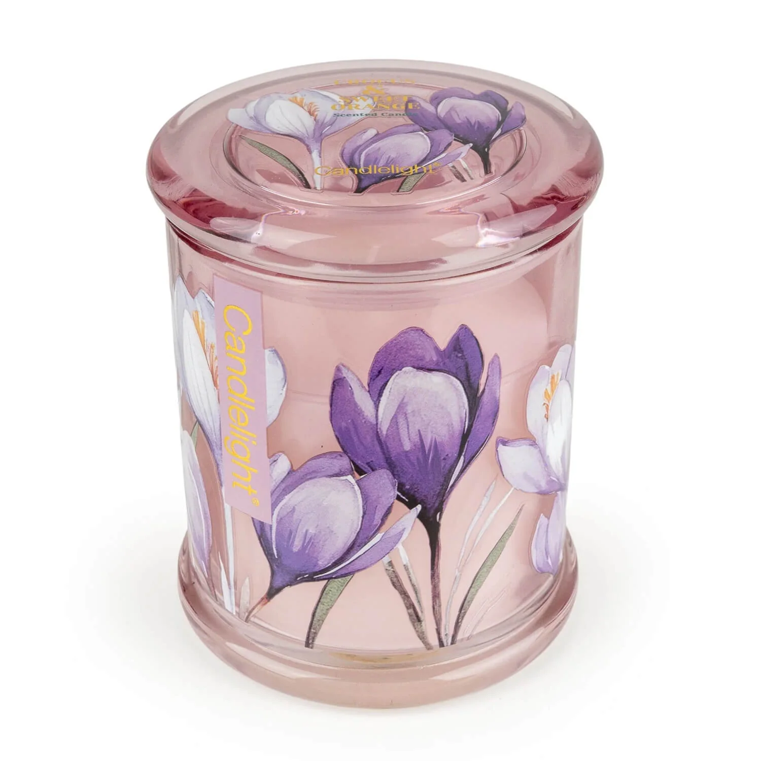 Candlelight Large Glass Scented Candle Jar - Crocus & Sweet Orange - Image 2