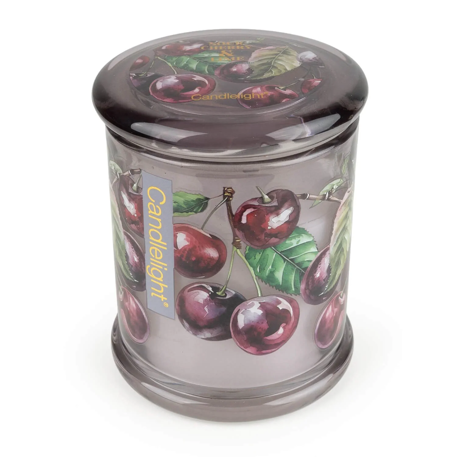 Candlelight Large Glass Scented Candle Jar - Sour Cherry & Lime - Image 2