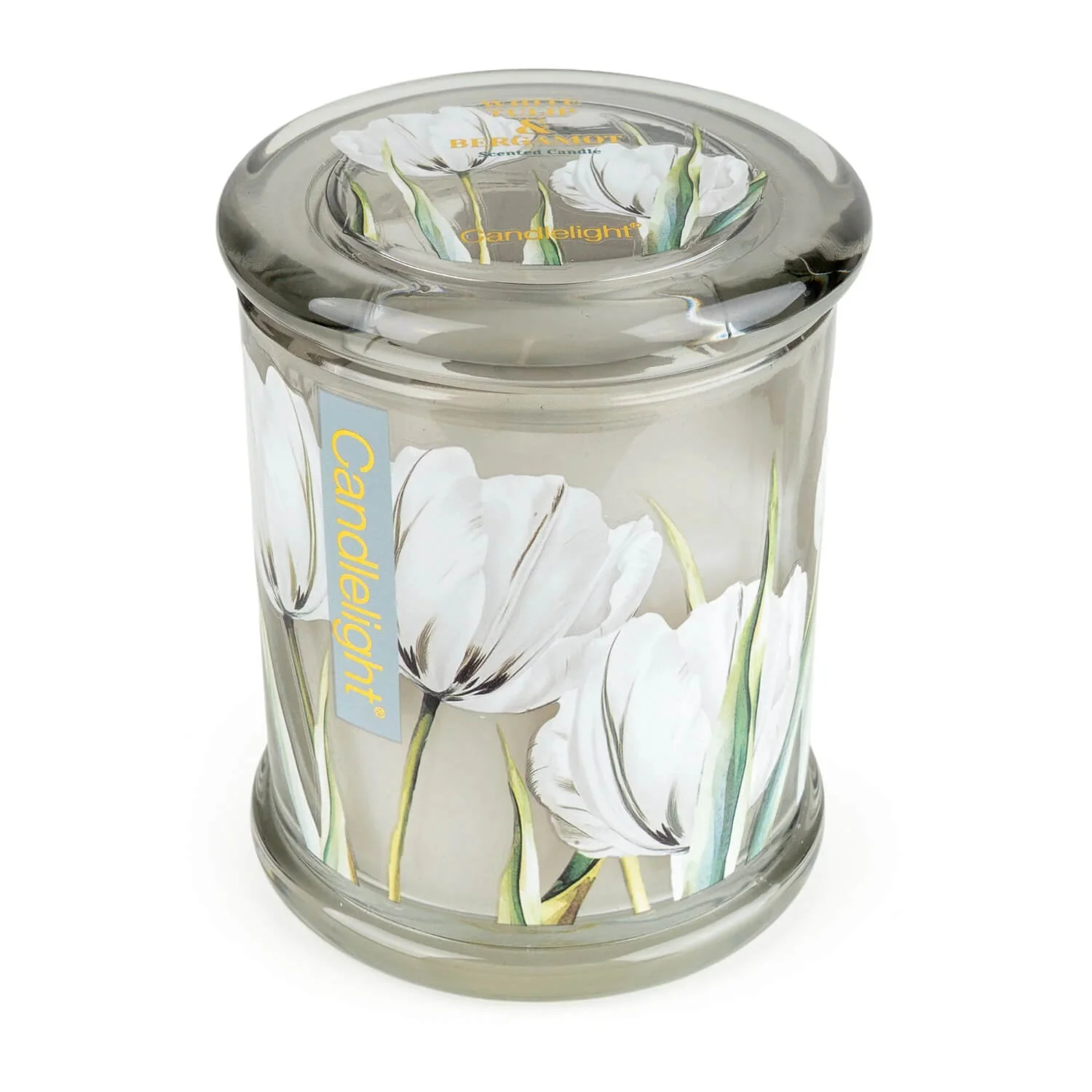 Candlelight Large Glass Scented Candle Jar - White Tulip & Bergamot - Image 2