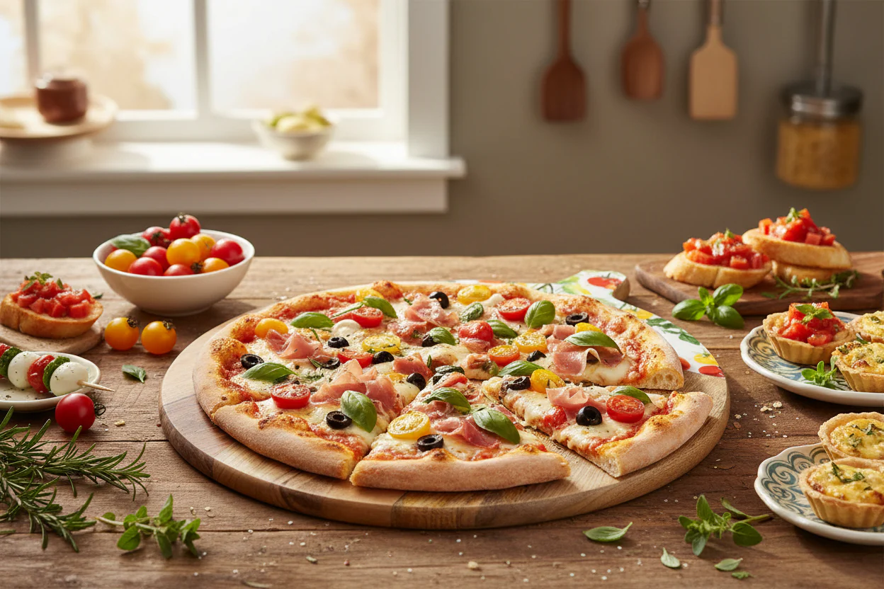 Candlelight Mango Wood Pizza Board - Tomato - Image 3