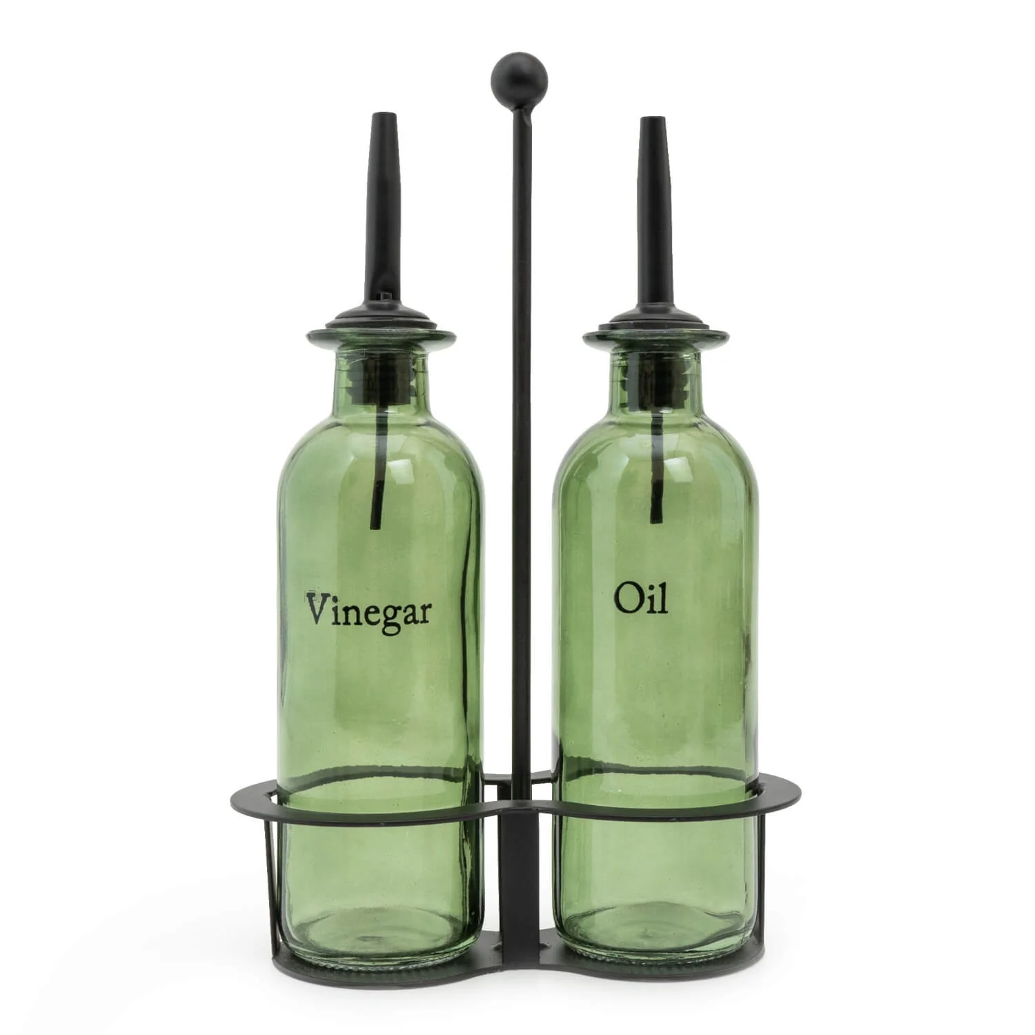 Candlelight Oil & Vinegar Glass Pourer Set - Olives