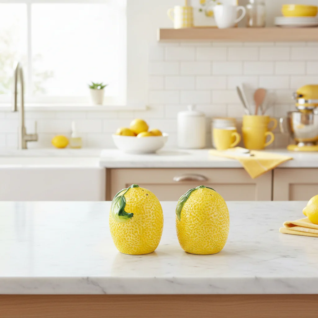 Candlelight Salt & Pepper Shaker Set - Mediterranean Lemons - Image 3