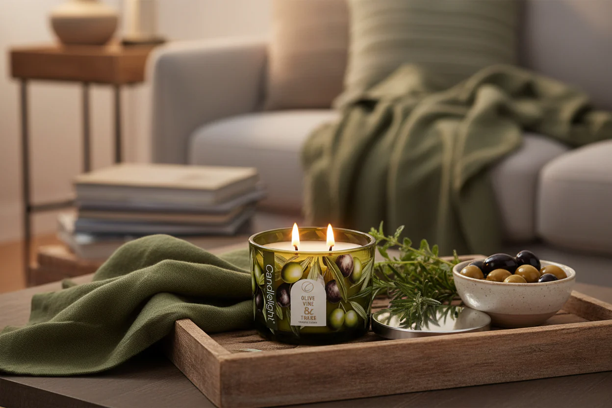 Candlelight Scented Candle Jar - Olive Vine & Thyme - Image 5