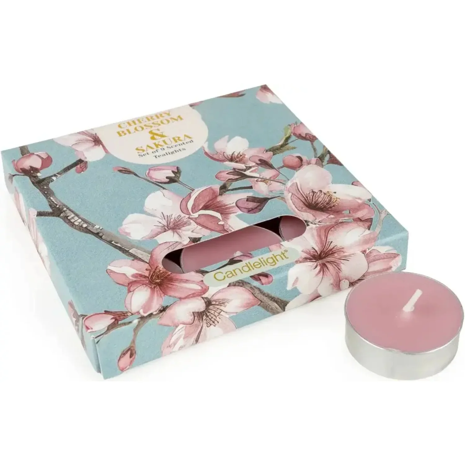 Candlelight Set Of 9 Scented Tealights - Cherry Blossom & Sakura - Image 2