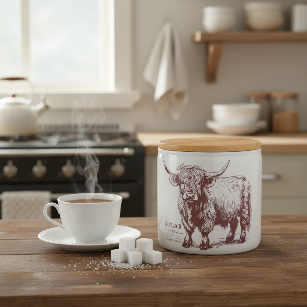 Candlelight Sugar Storage Jar - Highland Cow - Image 3