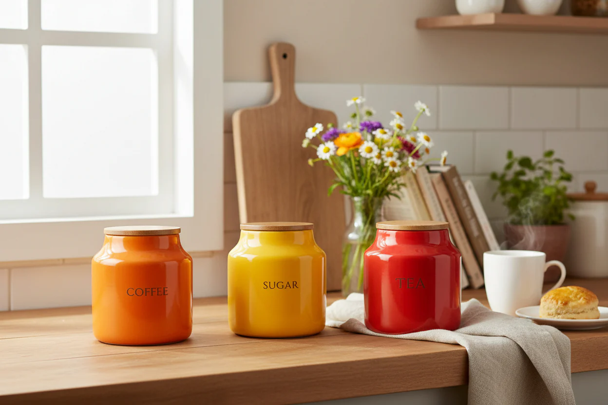 Candlelight Tomato Coffee Storage Jar - Orange - Image 3