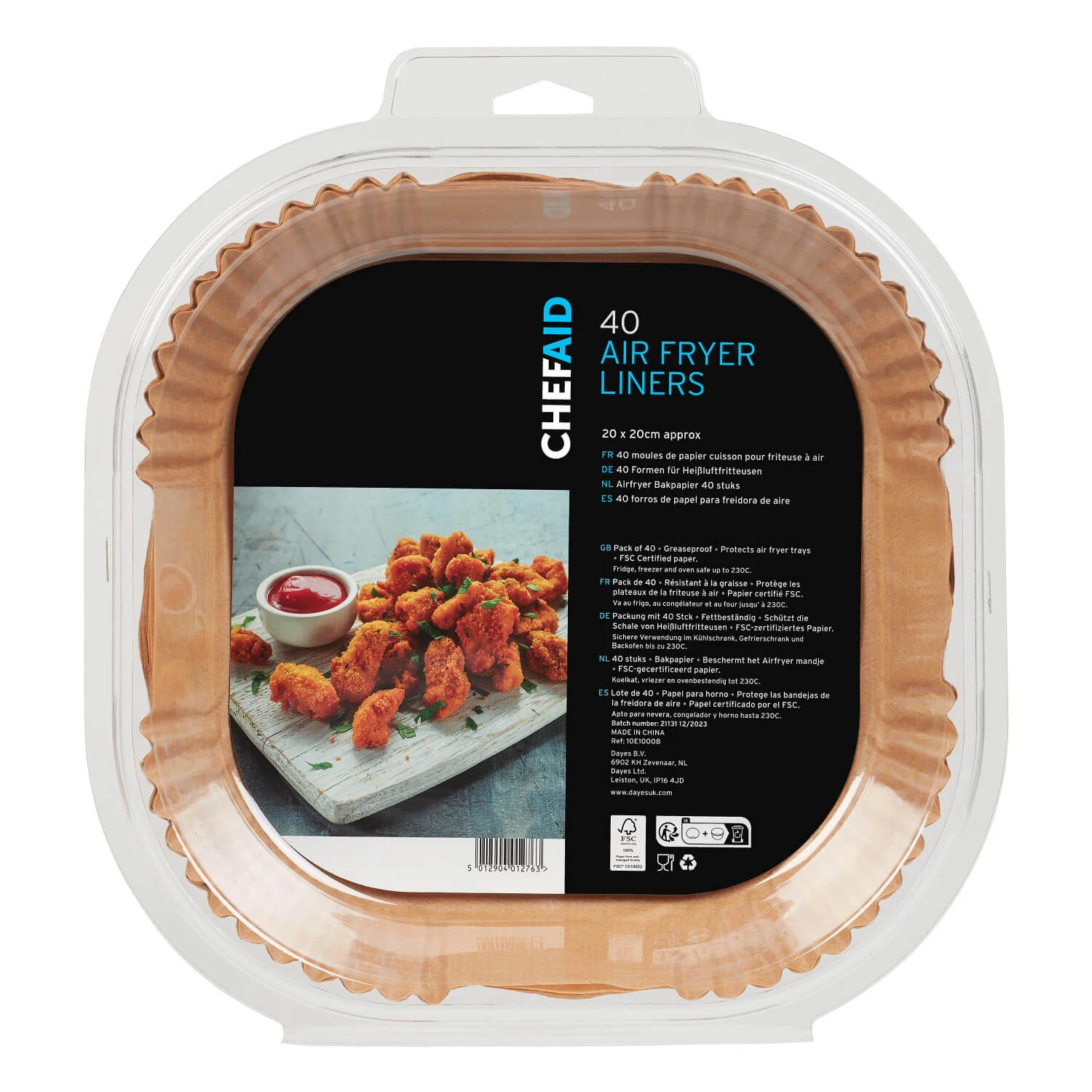 ChefAid Square Paper Air Fryer Liners - Pack of 40 - Image 3