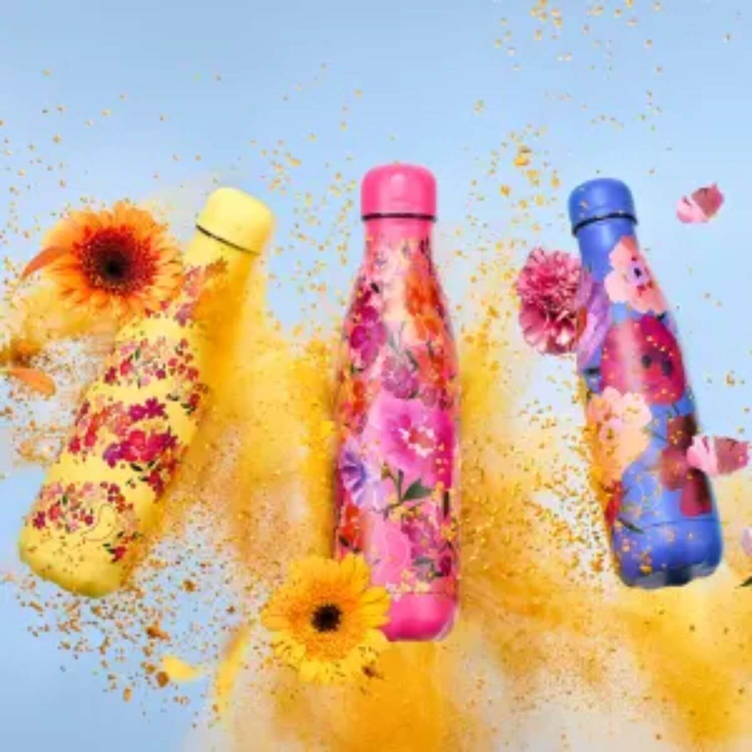 Chilly's 500ml Reusable Water Bottle - Floral Zig Zag Ditsy - Image 2