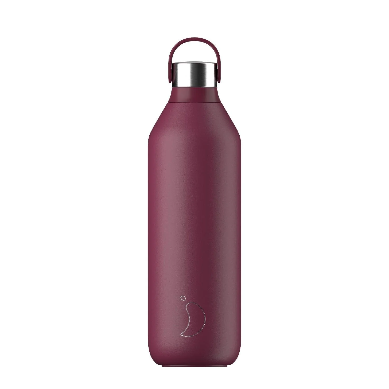 Chilly's Series 2 1 Litre Reusable Water Bottle & 50cl Coffee Cup Set - Plum Red - Image 2