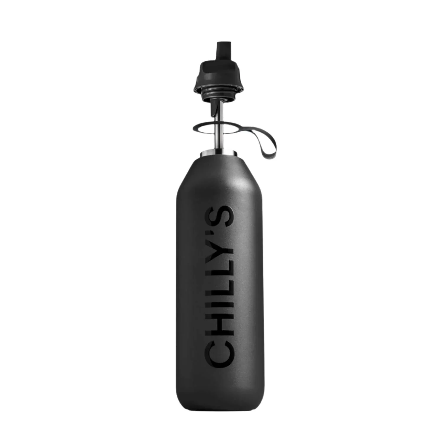 Chilly's Series 2 1-Litre Flip Reusable Water Bottle - Abyss Black - Image 2