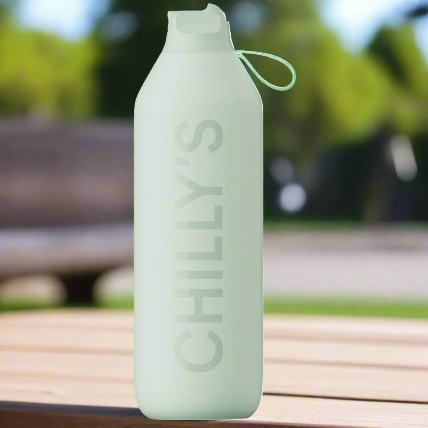 Chilly's Series 2 1000ml Flip Reusable Water Bottle - Lichen Green - Image 3