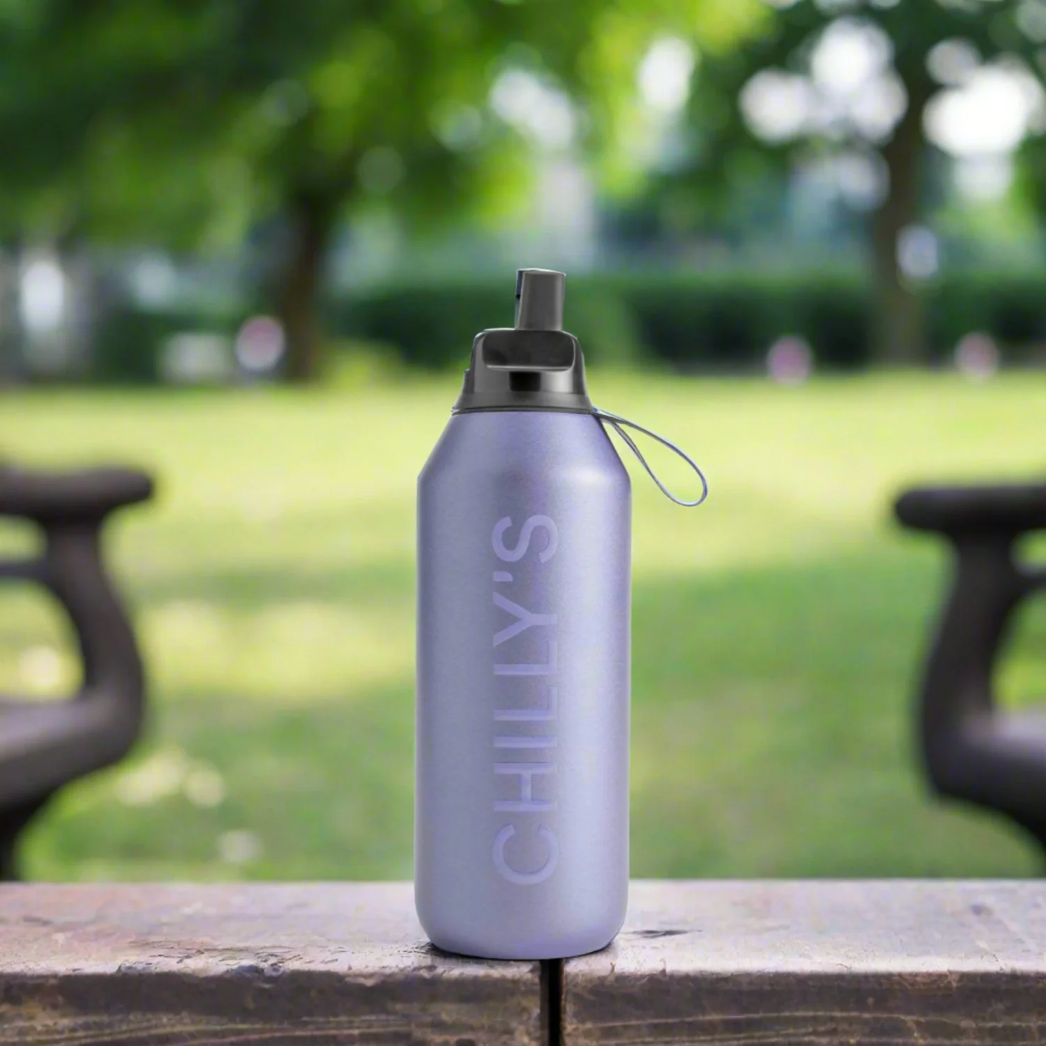 Chilly's Series 2 500ml Flip Reusable Water Bottle - Matte Metallic Lavender - Image 2