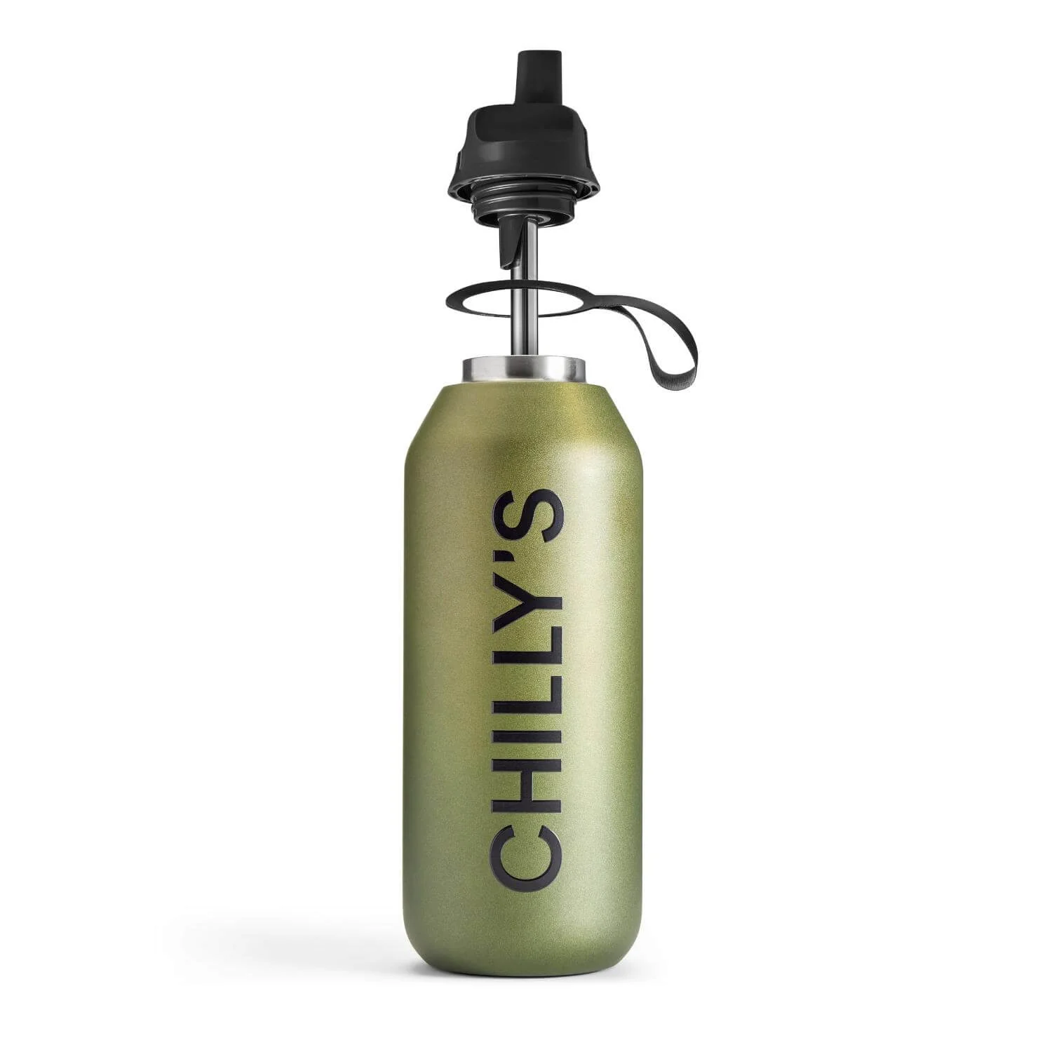 Chilly's Series 2 500ml Flip Reusable Water Bottle - Ombre Moss - Image 2