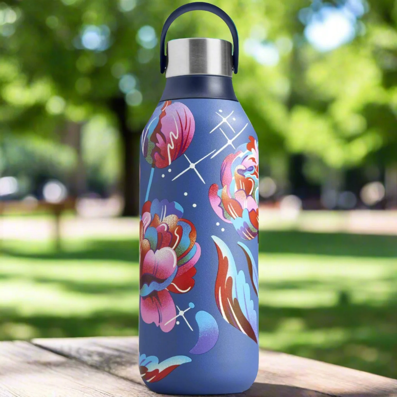Chilly's Series 2 500ml Reusable Water Bottle - Galaxy Bloom - Image 2
