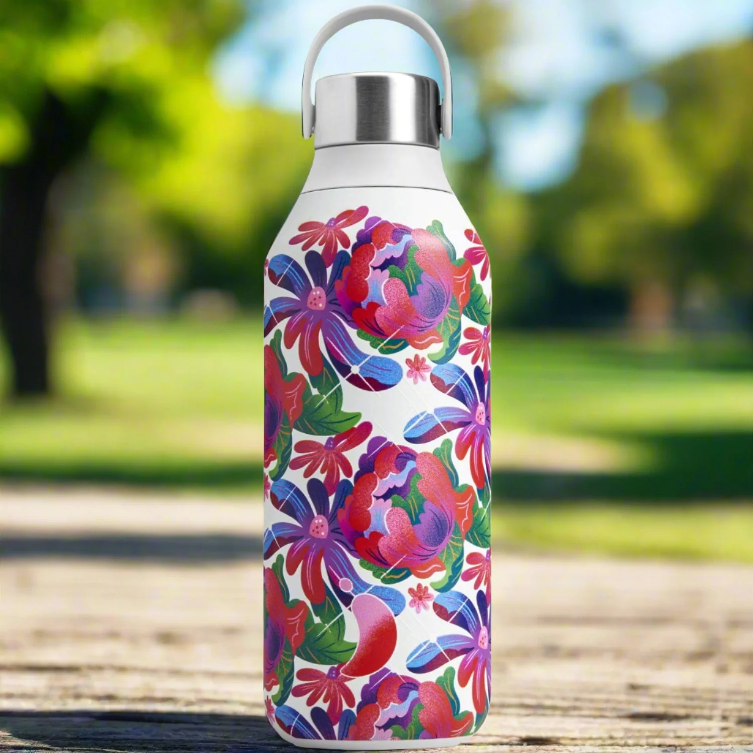 Chilly's Series 2 500ml Reusable Water Bottle - Peony Tumble - Image 2
