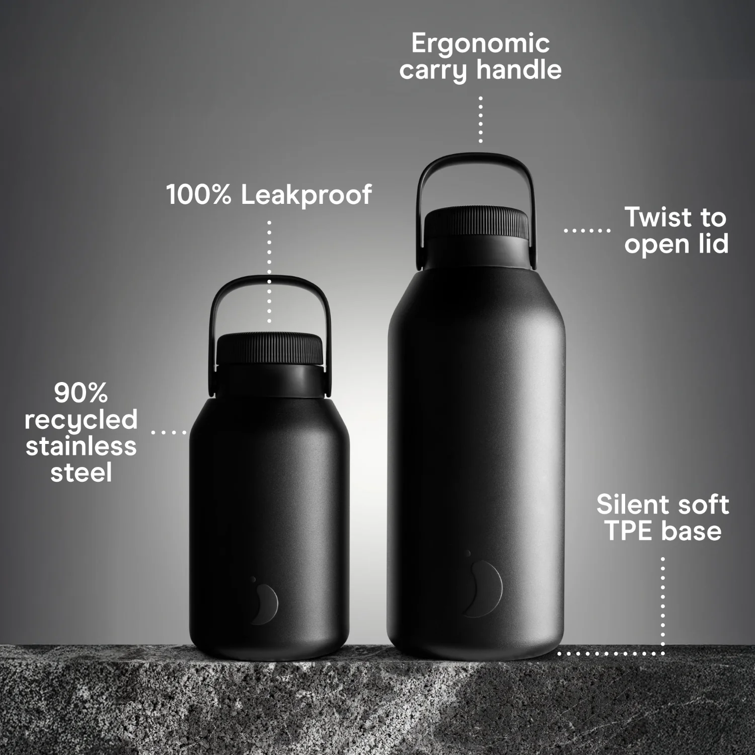 Chilly's Series 2 Big Mouth 2-Litre Water Bottle - Abyss Black - Image 3