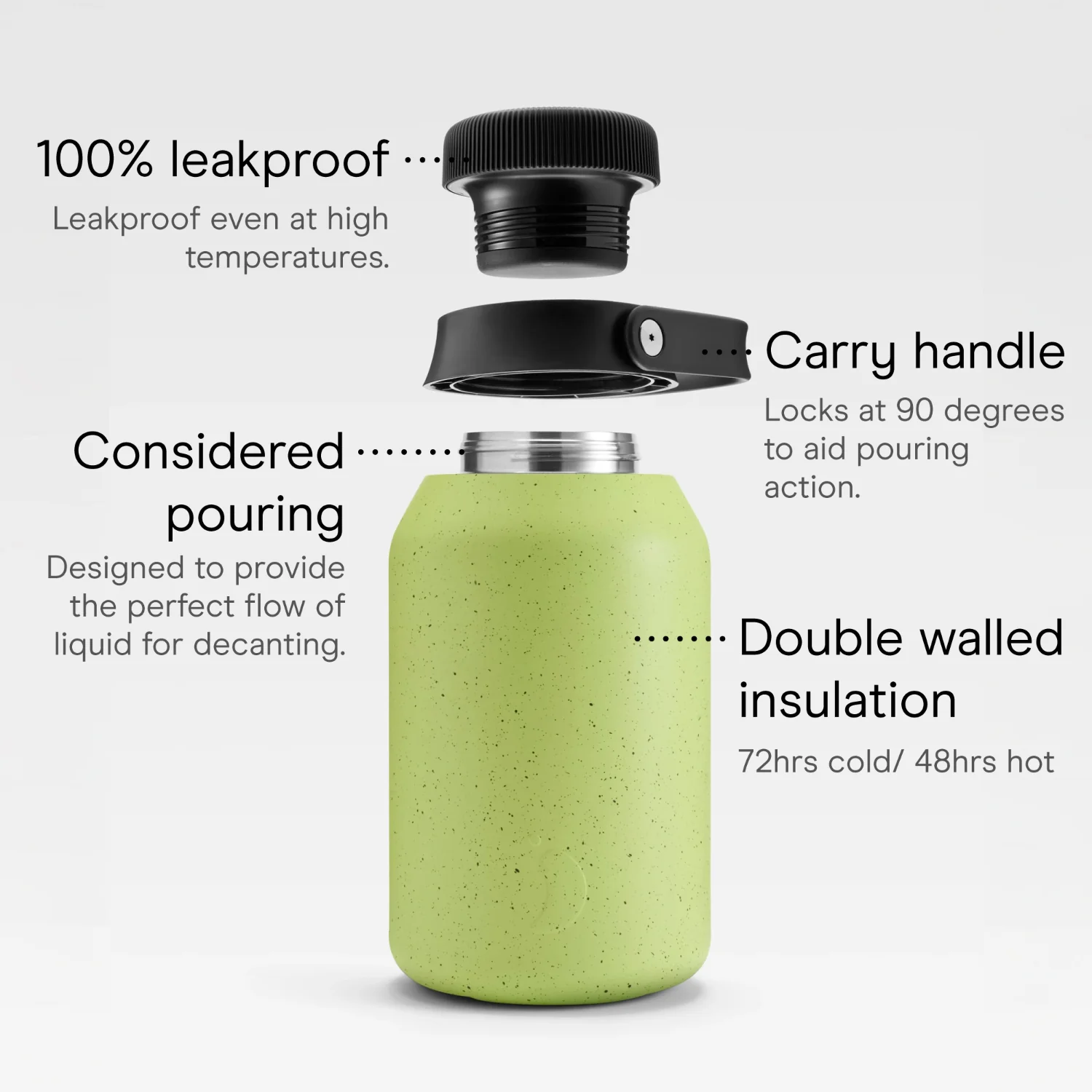 Chilly's Series 2 Big Mouth 2-Litre Water Bottle - Limelite Fleck - Image 4