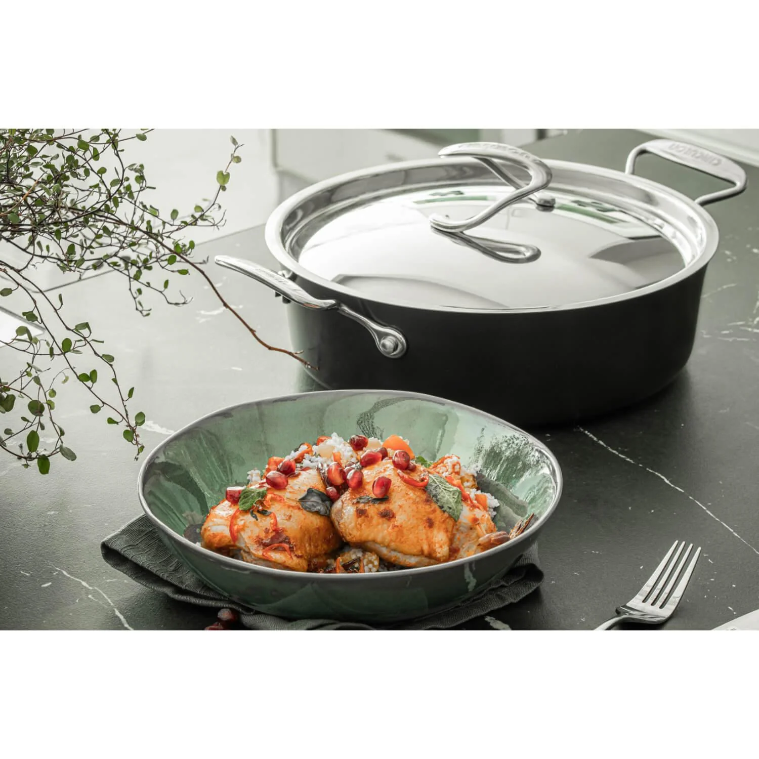 Circulon Style Hard Anodised Non-Stick Sautese Pan - 27cm - Image 5