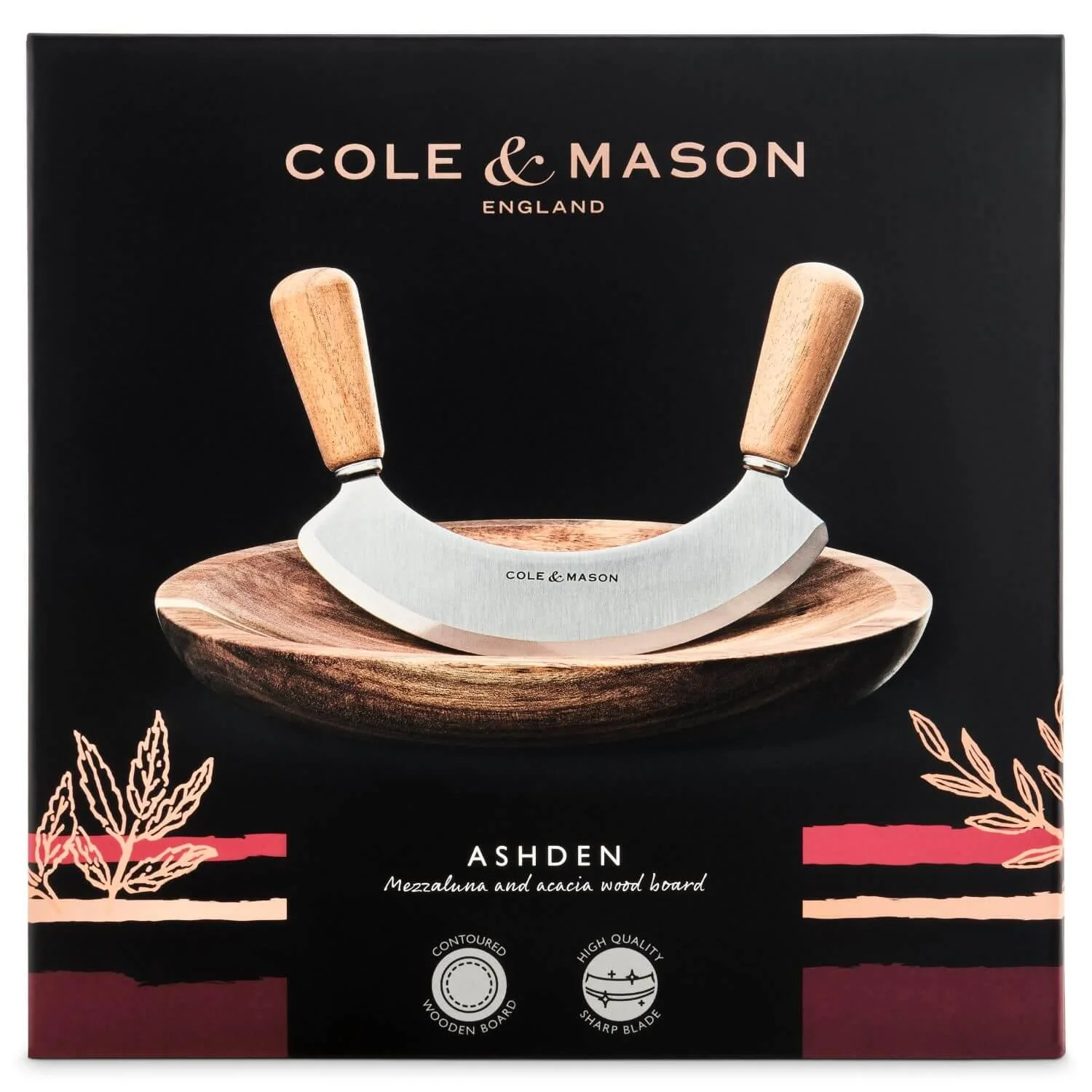 Cole & Mason Ashden Hachoir Mezzaluna Acacia Chopping Board - Image 5