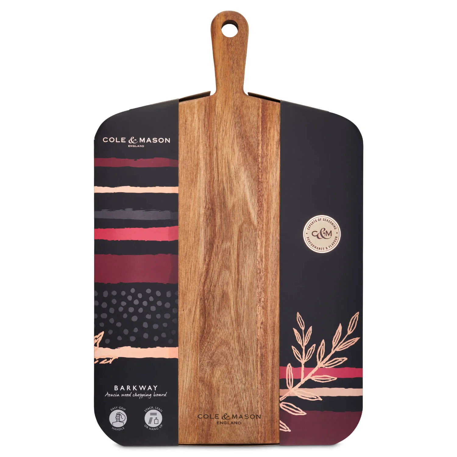Cole & Mason Barkway Acacia Wood Cutting Board with Handle - Large - Image 3