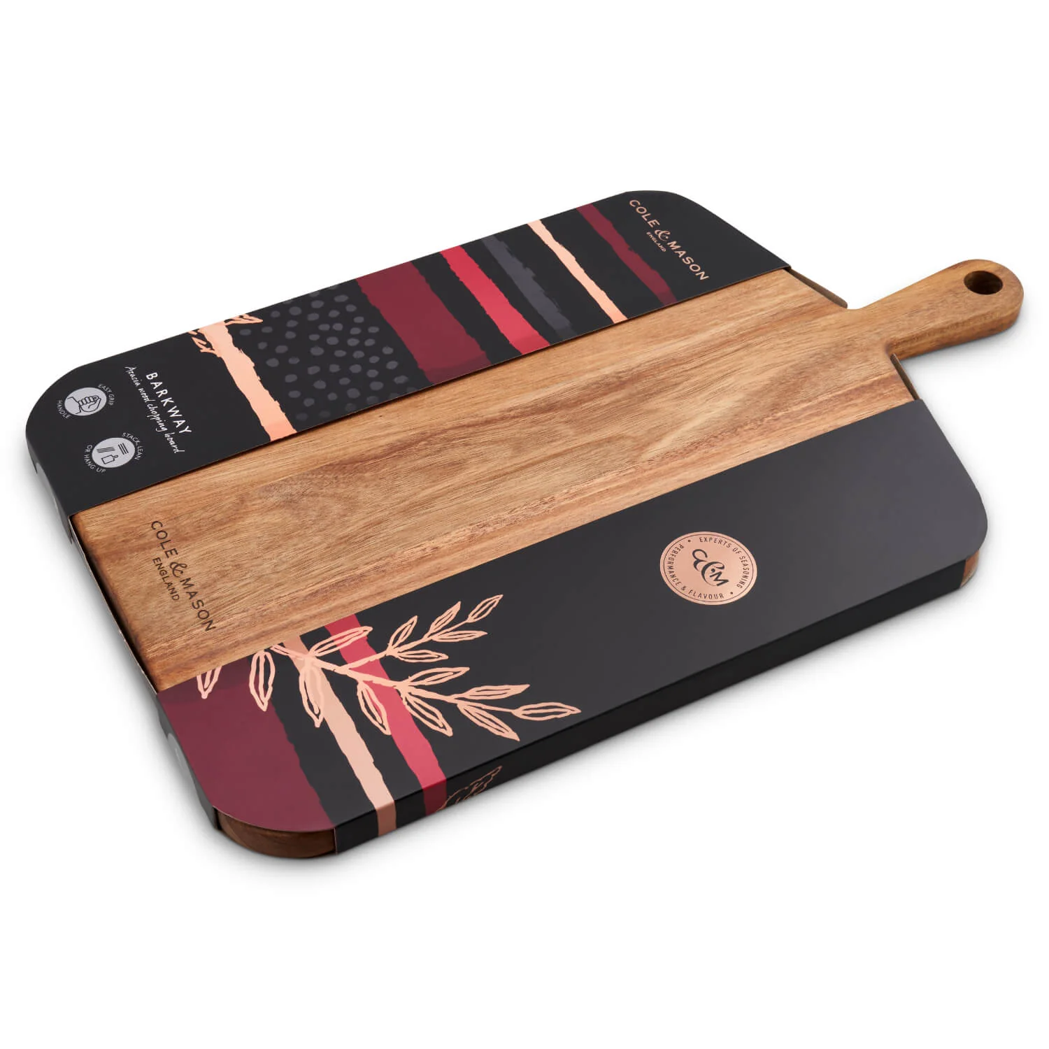 Cole & Mason Barkway Acacia Wood Cutting Board with Handle - Large - Image 4
