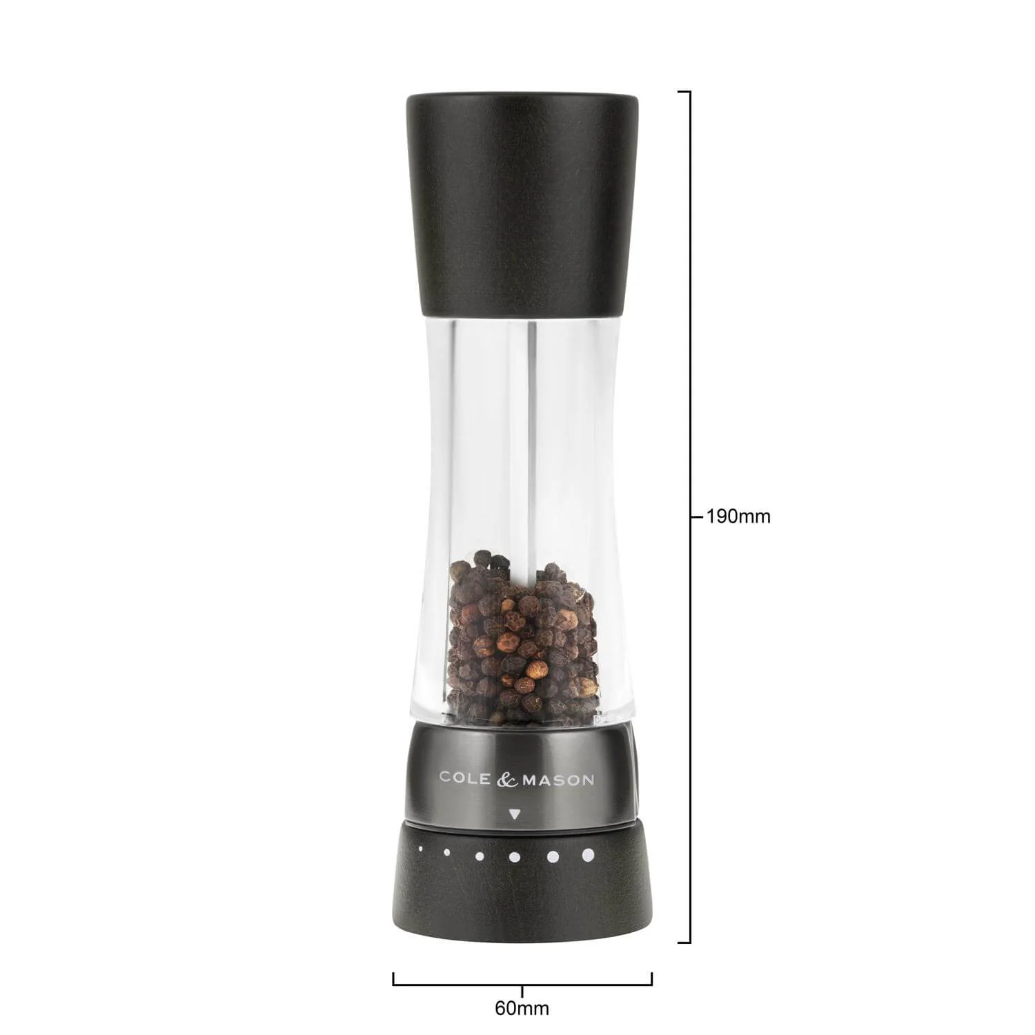 Cole & Mason Derwent Black Wood 19cm Pepper Mill - Image 3