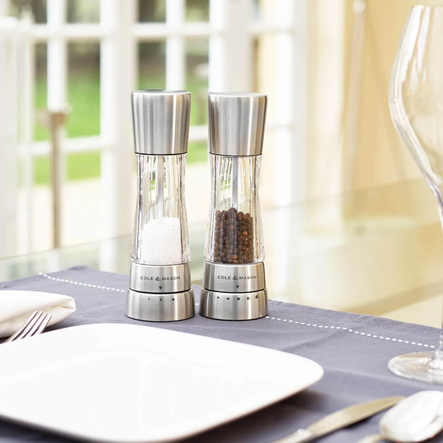 Cole & Mason Derwent Gourmet Precision Salt & Pepper Mill Set - Silver - Image 7