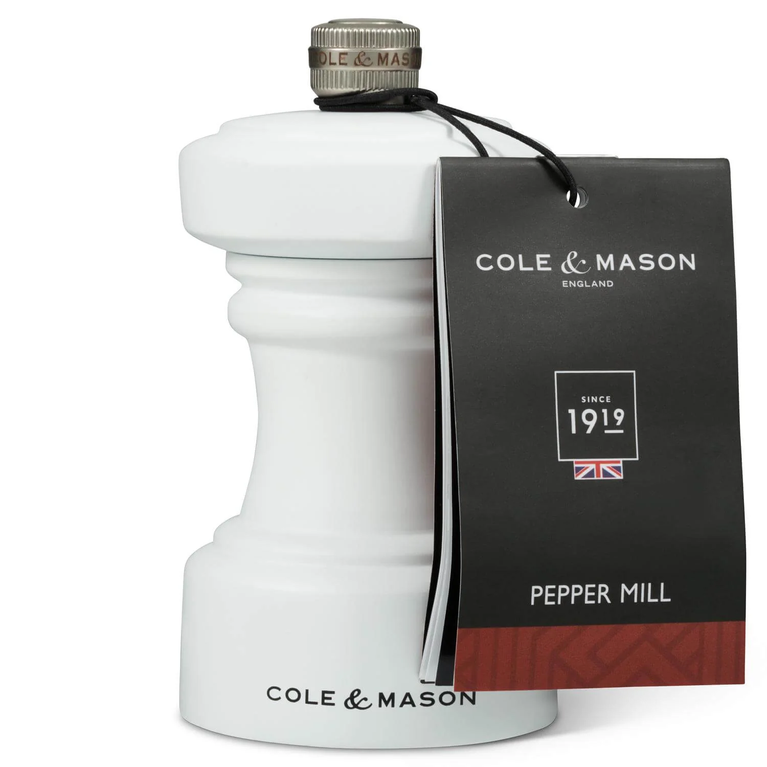 Cole & Mason Hoxton 10.4cm Beech Wood Pepper Mill - White - Image 4
