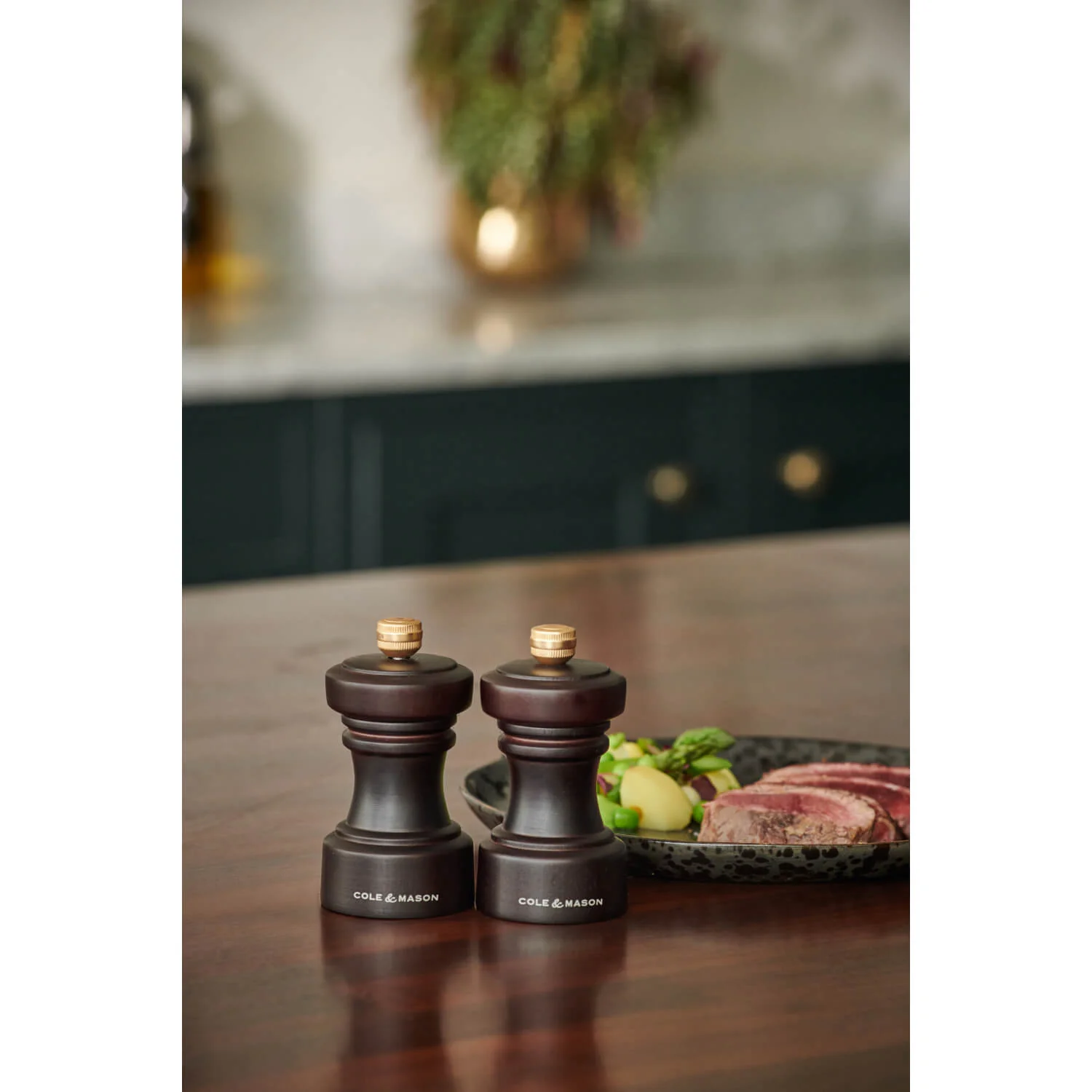 Cole & Mason Hoxton 10.4cm Beech Wood Salt & Pepper Mill Gift Set - Dark Chocolate - Image 10