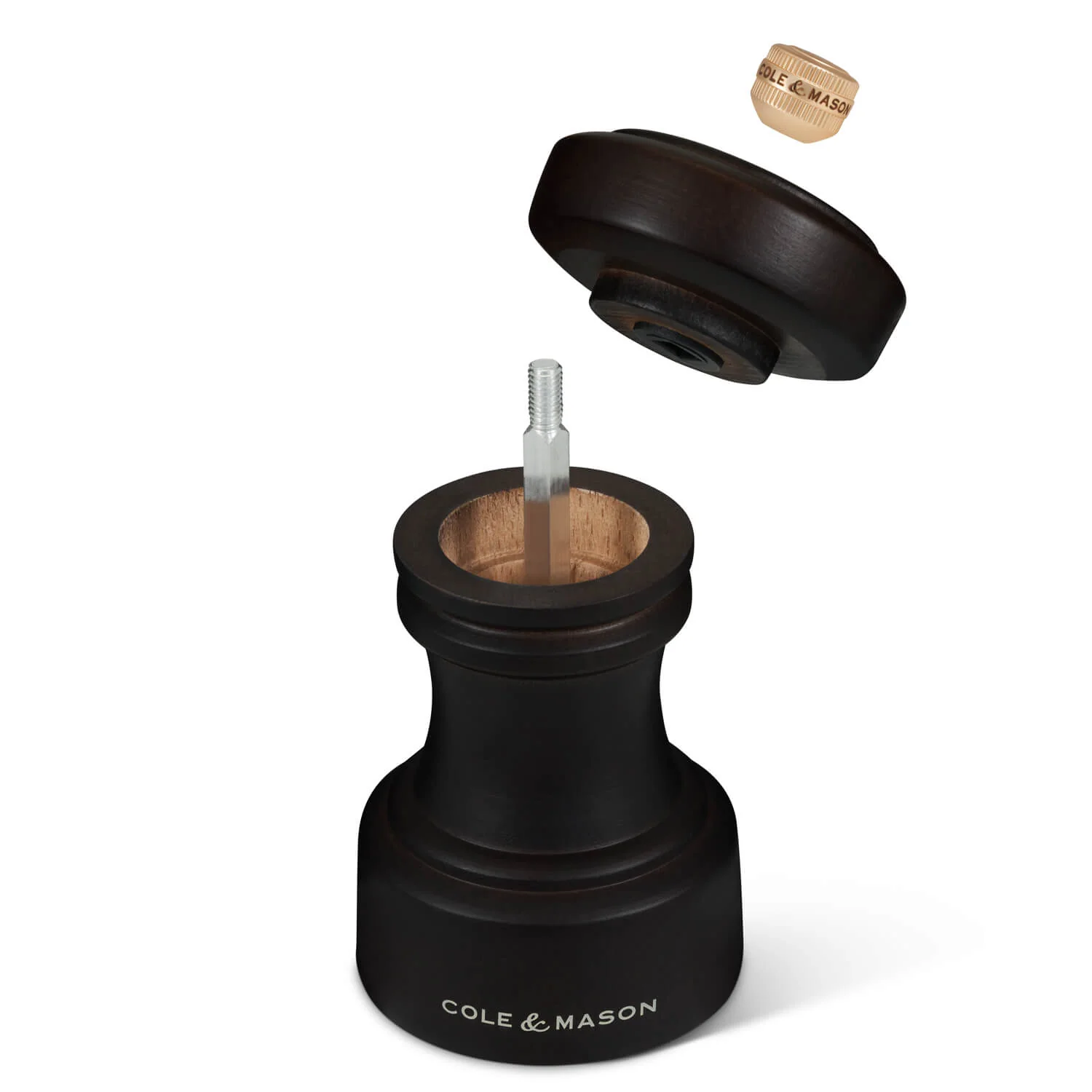Cole & Mason Hoxton 10.4cm Beech Wood Salt & Pepper Mill Gift Set - Dark Chocolate - Image 4