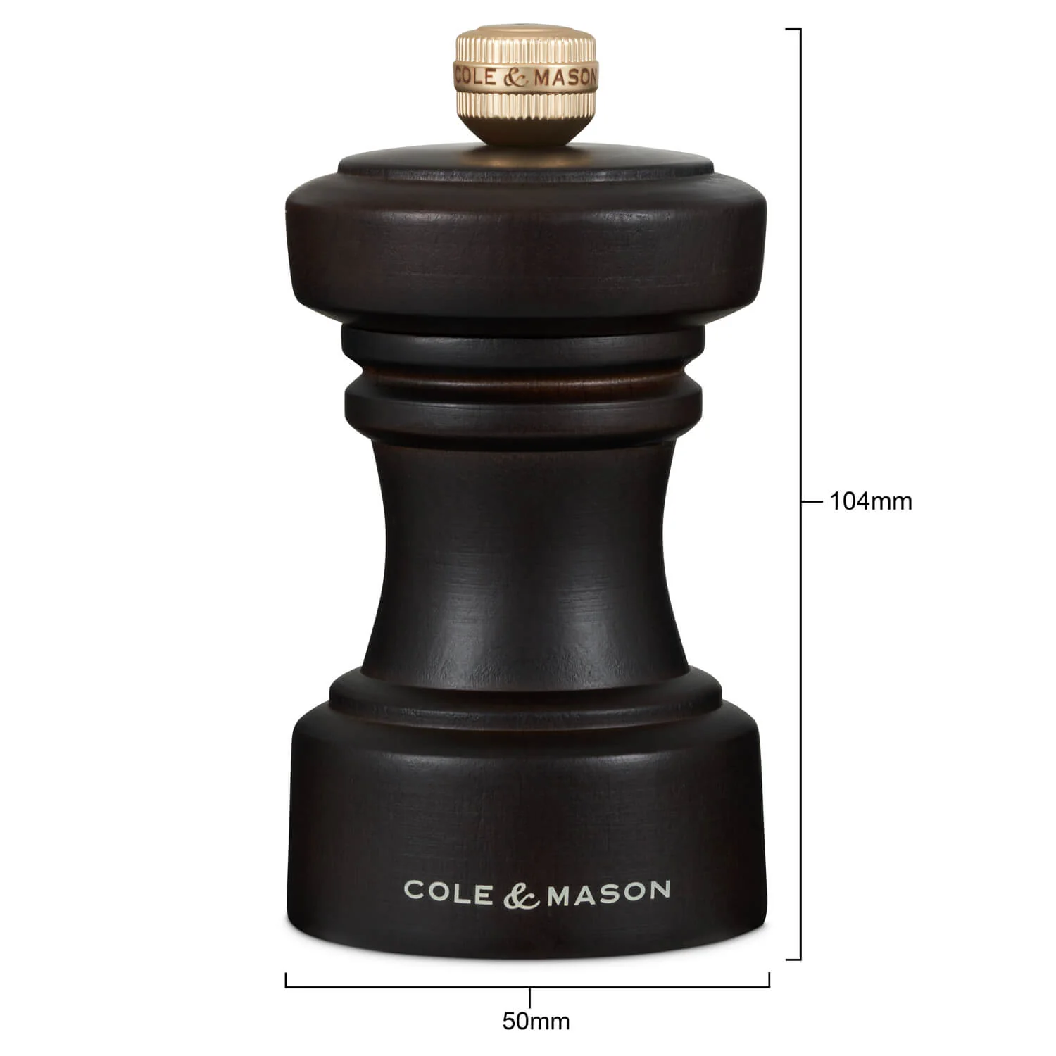 Cole & Mason Hoxton 10.4cm Beech Wood Salt & Pepper Mill Gift Set - Dark Chocolate - Image 7