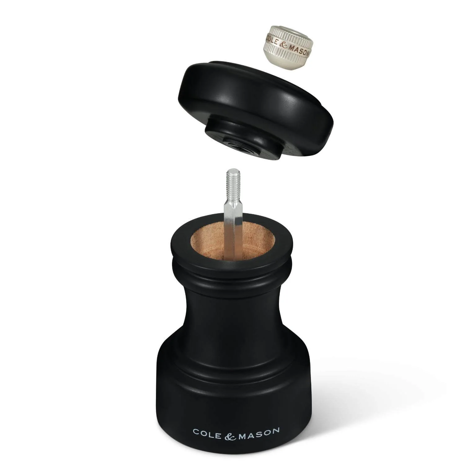 Cole & Mason Hoxton 10.4cm Beech Wood Salt Mill - Black - Image 3