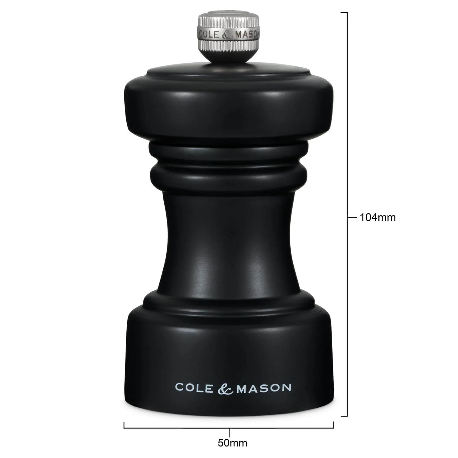 Cole & Mason Hoxton 10.4cm Beech Wood Salt Mill - Black - Image 6