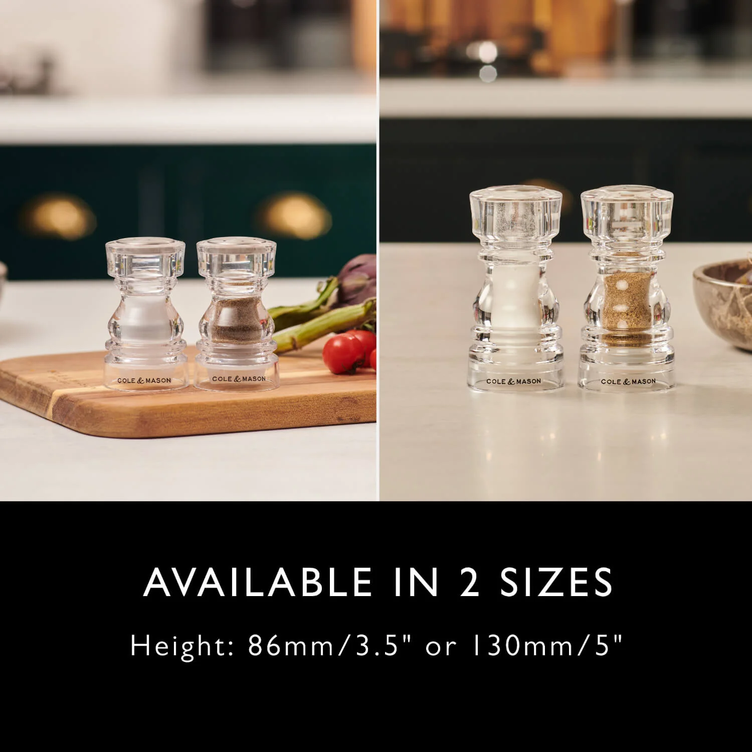 Cole & Mason London 13cm Acrylic Salt & Pepper Shaker Set - Image 6