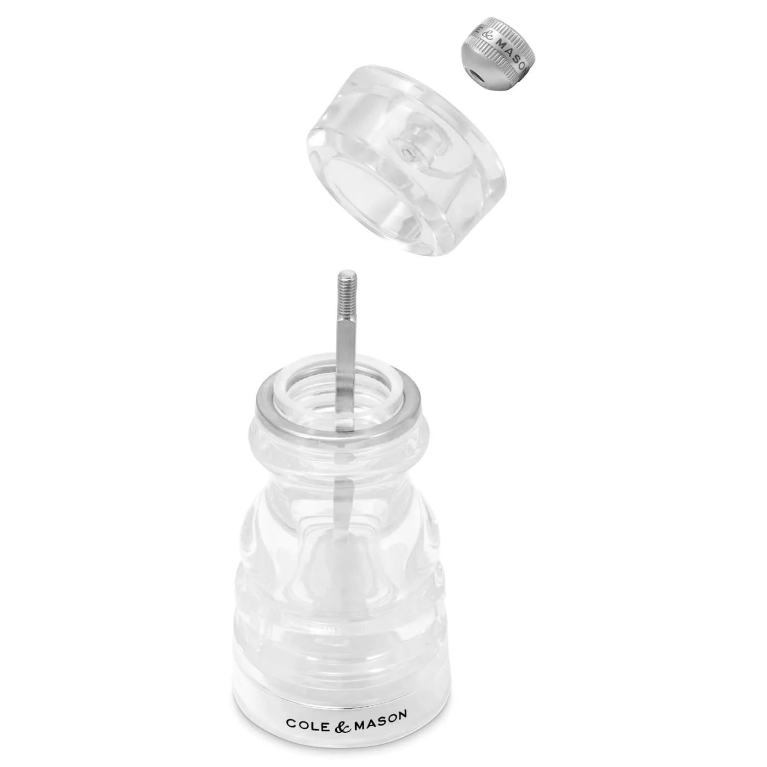 Cole & Mason London 13cm Acrylic Salt Shaker & Pepper Mill Set - Image 6