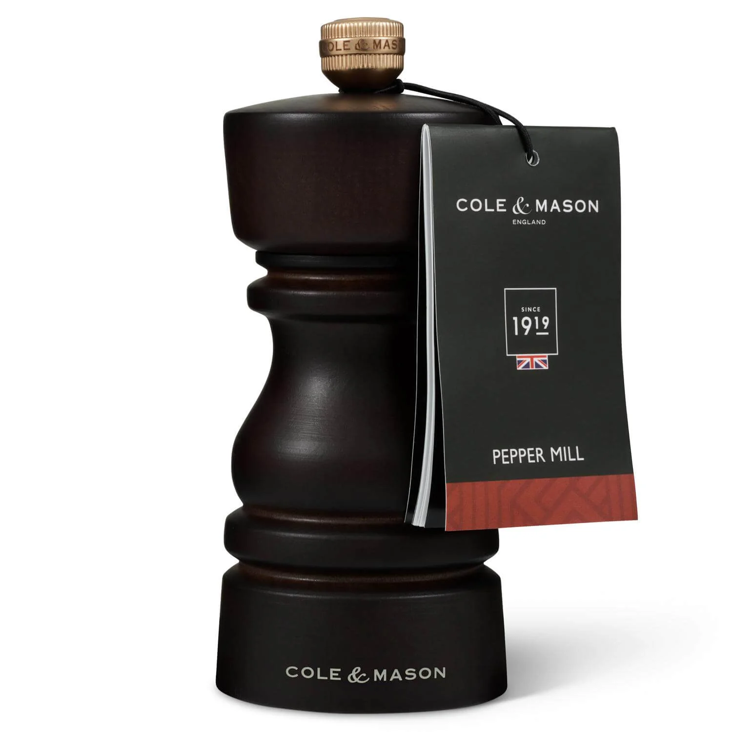 Cole & Mason London 13cm Beech Wood Pepper Mill - Dark Chocolate - Image 4