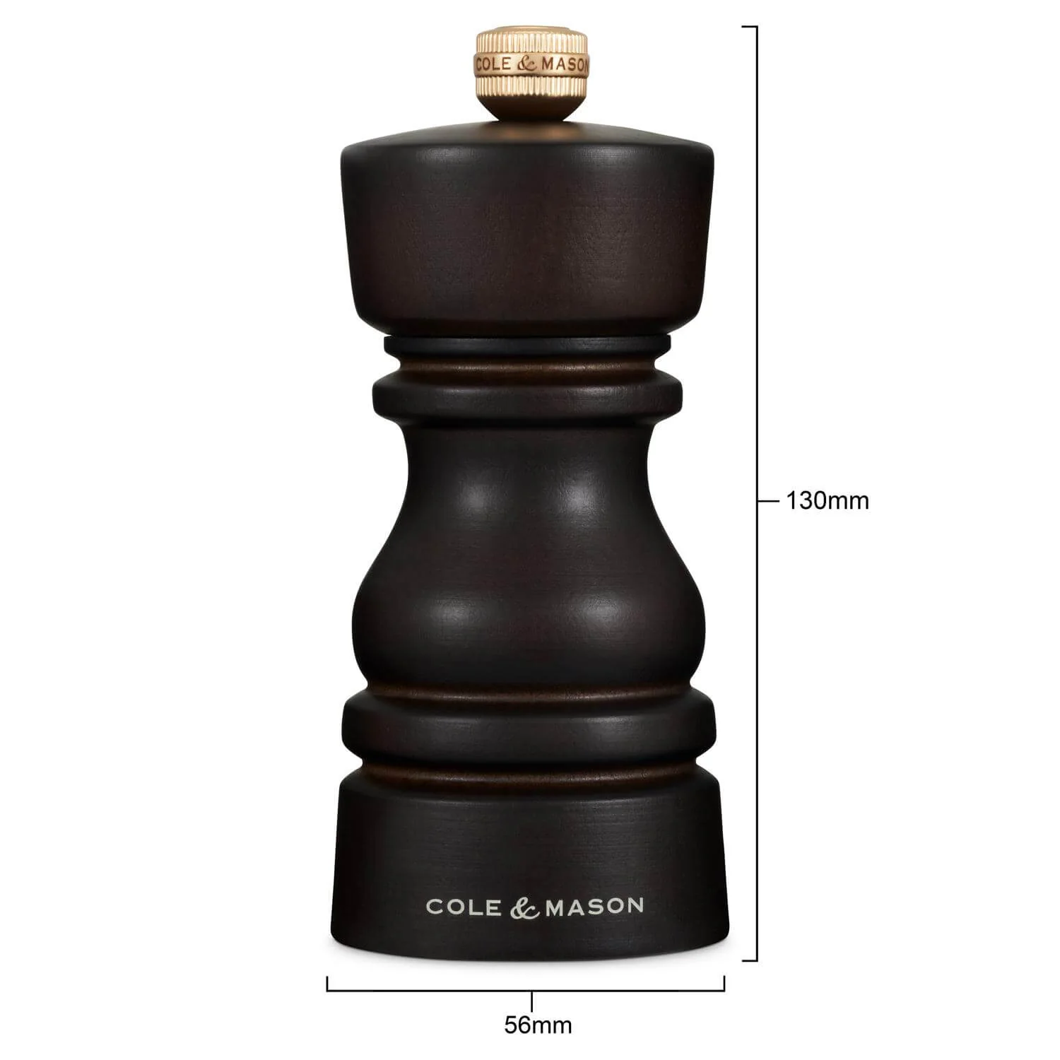 Cole & Mason London 13cm Beech Wood Pepper Mill - Dark Chocolate - Image 5