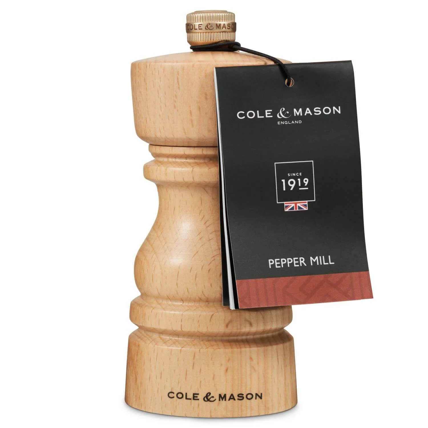 Cole & Mason London 13cm Beech Wood Pepper Mill - Natural Beech - Image 5
