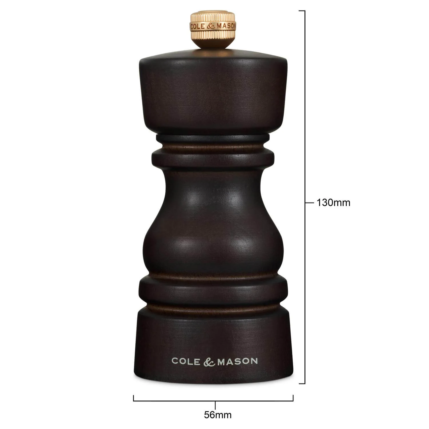 Cole & Mason London 13cm Beech Wood Salt Mill - Dark Chocolate - Image 6