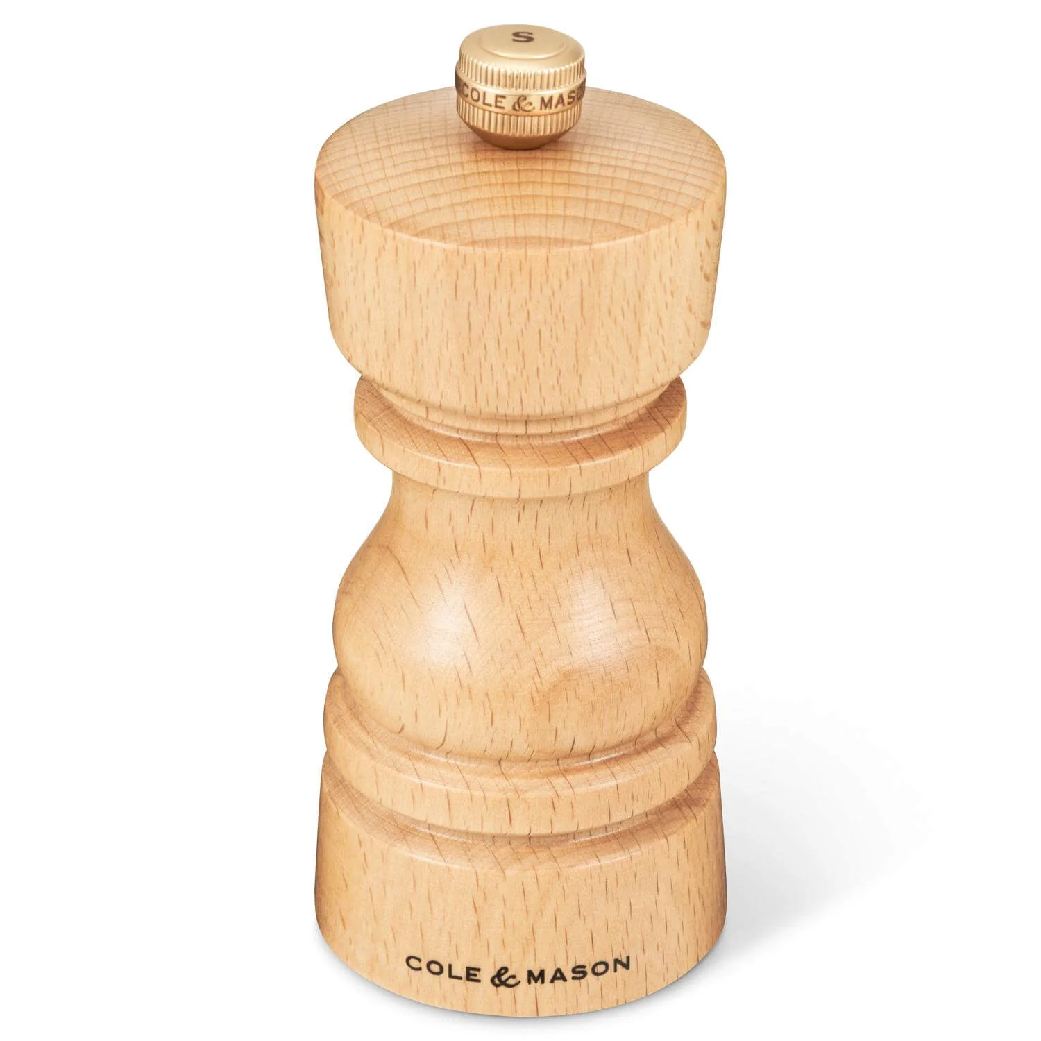 Cole & Mason London 13cm Beech Wood Salt Mill - Natural Beech - Image 3
