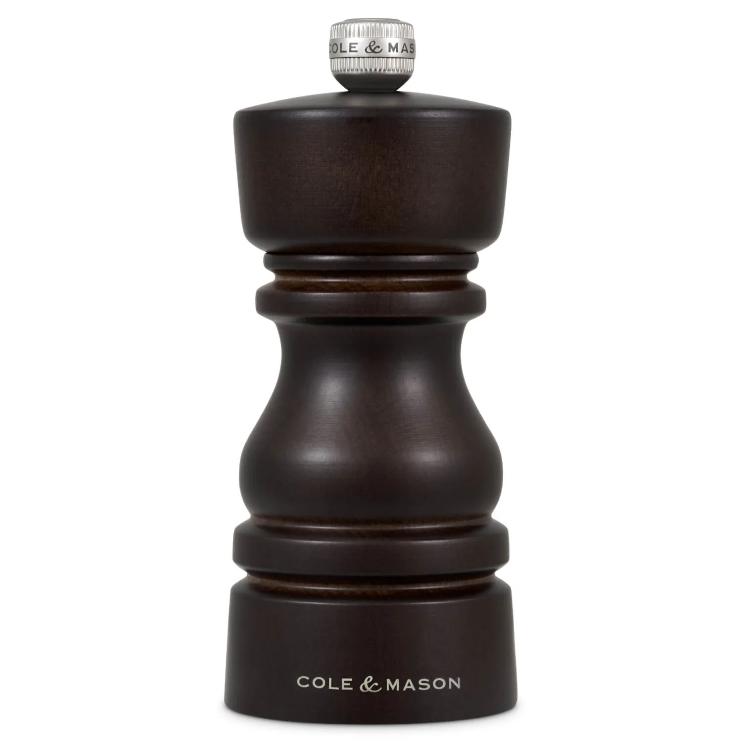 Cole & Mason London 13cm Beech Wood Salt Shaker & Pepper Mill Set - Chocolate - Image 6