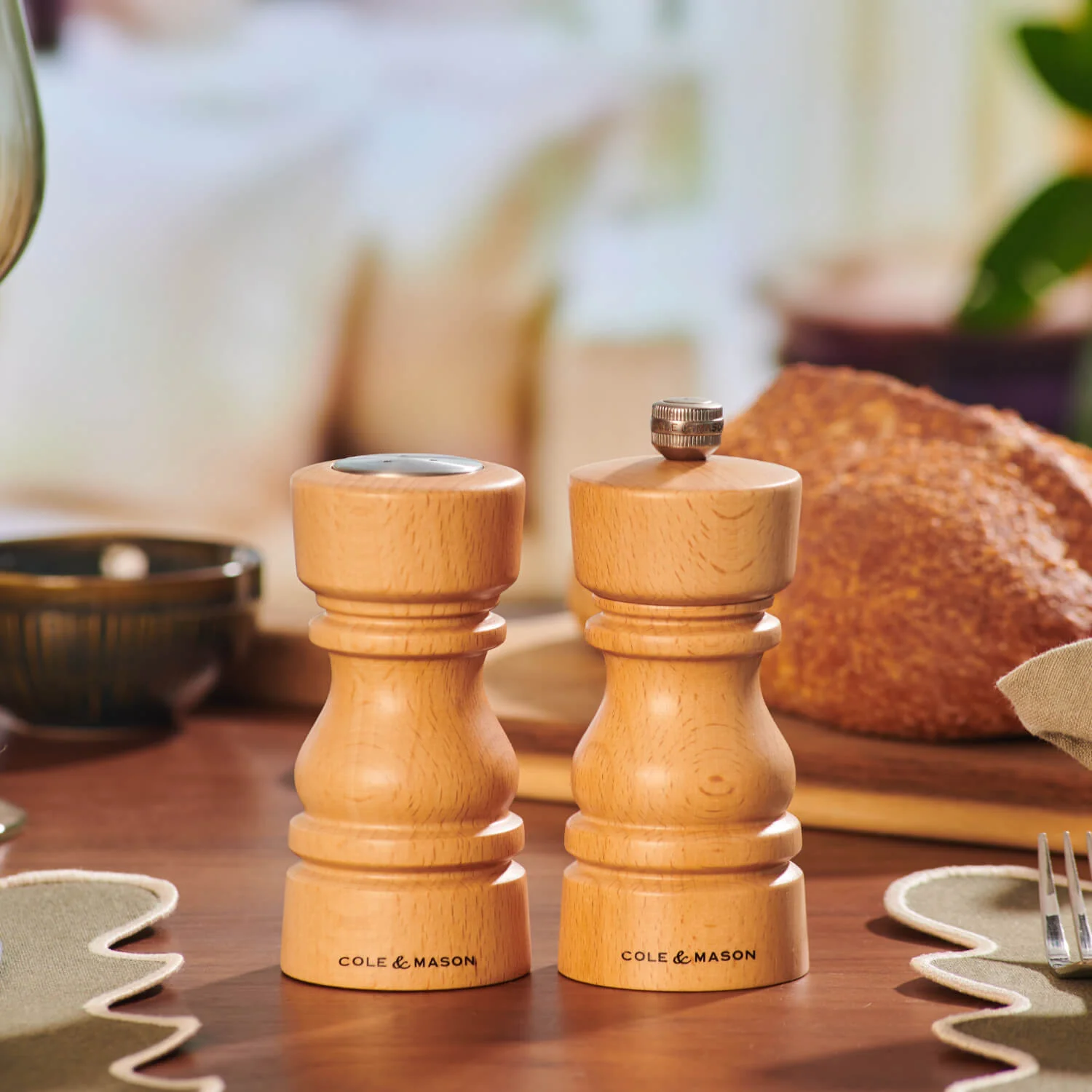 Cole & Mason London 13cm Beech Wood Salt Shaker & Pepper Mill Set - Natural - Image 10